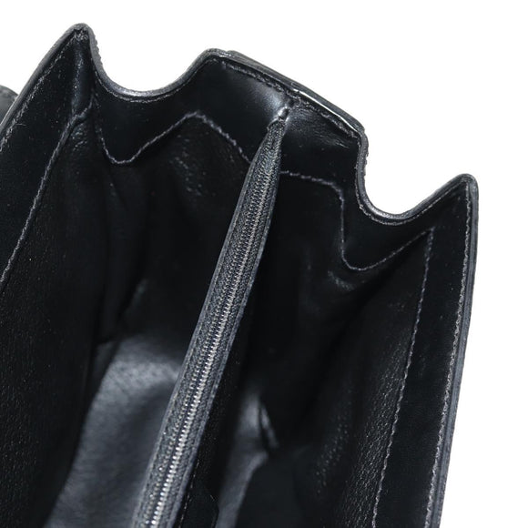 CELINE Macadam Canvas Hand Bag PVC Leather 2way Black Gold Auth 156450V