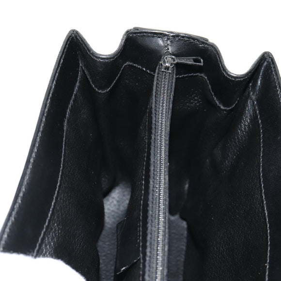 CELINE Macadam Canvas Hand Bag PVC Leather 2way Black Gold Auth 156450V