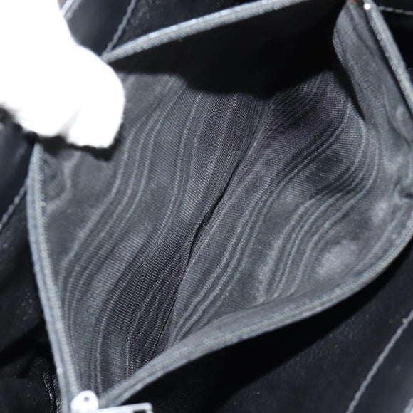 CELINE Macadam Canvas Hand Bag PVC Leather 2way Black Gold Auth 156450V