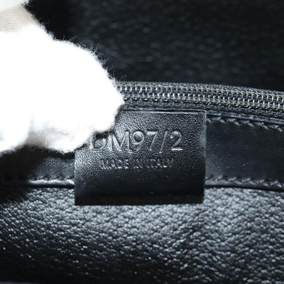 CELINE Macadam Canvas Hand Bag PVC Leather 2way Black Gold Auth 156450V