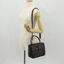 CELINE Macadam Canvas Hand Bag PVC Leather 2way Black Gold Auth 156450V-26