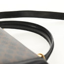 CELINE Macadam Canvas Hand Bag PVC Leather 2way Black Gold Auth 156450V-8