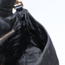 PRADA Shoulder Bag Nylon Black Gold Auth 156452-19