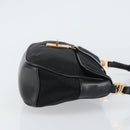 PRADA Shoulder Bag Nylon Black Gold Auth 156452-4