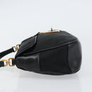PRADA Shoulder Bag Nylon Black Gold Auth 156452-5