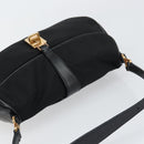 PRADA Shoulder Bag Nylon Black Gold Auth 156452-6