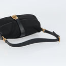 PRADA Shoulder Bag Nylon Black Gold Auth 156452-7