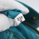 PRADA Chain Shoulder Bag Nylon Turquoise Blue Gold Auth 156453V-11