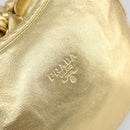 PRADA Shoulder Bag Leather Gold Auth 156454V-17