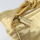 PRADA Shoulder Bag Leather Gold Auth 156454V-18