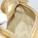 PRADA Shoulder Bag Leather Gold Auth 156454V-20