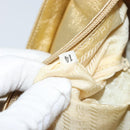 PRADA Shoulder Bag Leather Gold Auth 156454V-11