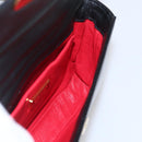 PRADA Hand Bag Leather Black Gold Auth 156455V-19