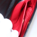 PRADA Hand Bag Leather Black Gold Auth 156455V-21