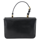 PRADA Hand Bag Leather Black Gold Auth 156455V-2