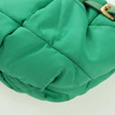 PRADA Shoulder Bag Nylon Green Gold Auth 156456-11