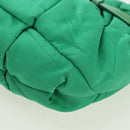 PRADA Shoulder Bag Nylon Green Gold Auth 156456-13