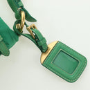 PRADA Shoulder Bag Nylon Green Gold Auth 156456-14