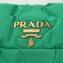 PRADA Shoulder Bag Nylon Green Gold Auth 156456-15