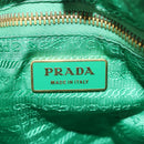 PRADA Shoulder Bag Nylon Green Gold Auth 156456-17