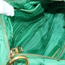 PRADA Shoulder Bag Nylon Green Gold Auth 156456-18