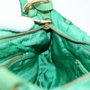 PRADA Shoulder Bag Nylon Green Gold Auth 156456-20