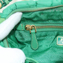 PRADA Shoulder Bag Nylon Green Gold Auth 156456-21