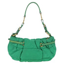 PRADA Shoulder Bag Nylon Green Gold Auth 156456-3