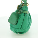 PRADA Shoulder Bag Nylon Green Gold Auth 156456-4