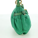 PRADA Shoulder Bag Nylon Green Gold Auth 156456-5