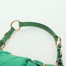 PRADA Shoulder Bag Nylon Green Gold Auth 156456-8