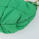 PRADA Shoulder Bag Nylon Green Gold Auth 156456V-14