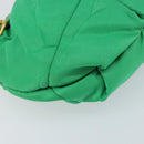PRADA Shoulder Bag Nylon Green Gold Auth 156456V-15