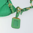 PRADA Shoulder Bag Nylon Green Gold Auth 156456V-10