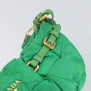 PRADA Shoulder Bag Nylon Green Gold Auth 156456V-18