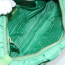 PRADA Shoulder Bag Nylon Green Gold Auth 156456V-11