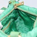 PRADA Shoulder Bag Nylon Green Gold Auth 156456V-21