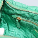 PRADA Shoulder Bag Nylon Green Gold Auth 156456V-23