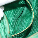 PRADA Shoulder Bag Nylon Green Gold Auth 156456V-24