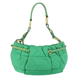 PRADA Shoulder Bag Nylon Green Gold Auth 156456V - 0