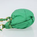 PRADA Shoulder Bag Nylon Green Gold Auth 156456V-4