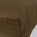 PRADA Tote Bag Nylon Brown Gold Auth 156457-8