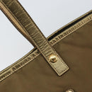 PRADA Tote Bag Nylon Brown Gold Auth 156457-9