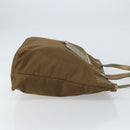 PRADA Tote Bag Nylon Brown Gold Auth 156457-3