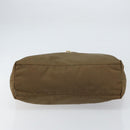 PRADA Tote Bag Nylon Brown Gold Auth 156457-5