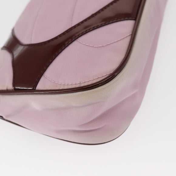 PRADA Shoulder Bag Nylon Pink Silver Auth 156460