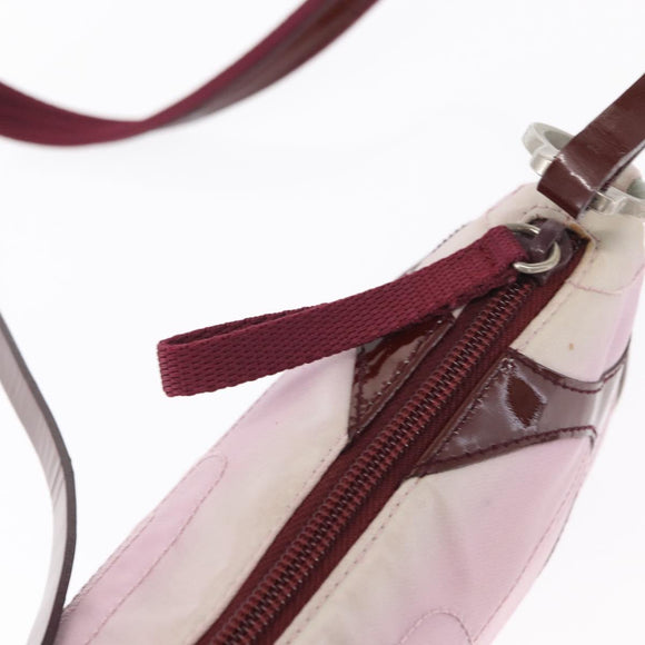 PRADA Shoulder Bag Nylon Pink Silver Auth 156460