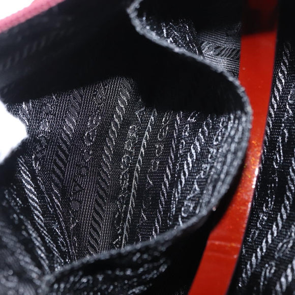 PRADA Shoulder Bag Nylon Pink Silver Auth 156460