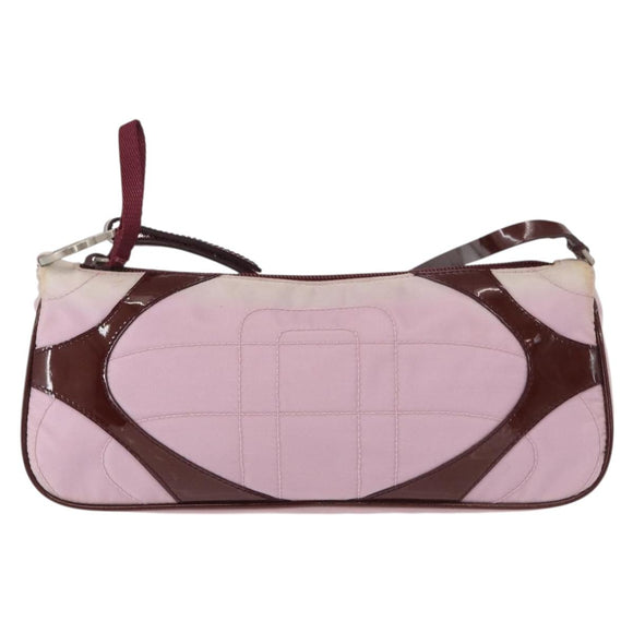 PRADA Shoulder Bag Nylon Pink Silver Auth 156460