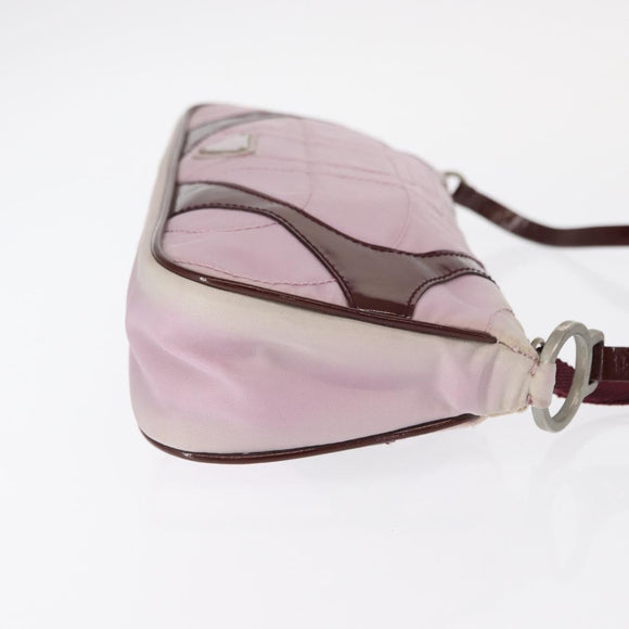PRADA Shoulder Bag Nylon Pink Silver Auth 156460